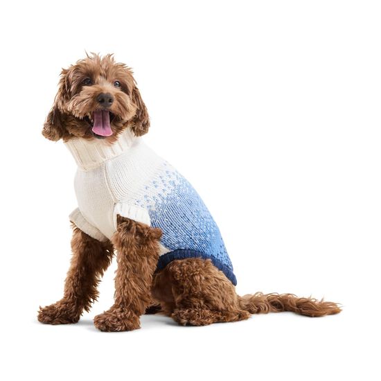 Pull col roul&eacute; sculpt&eacute; pour chiens, Bleu marin Image NaN