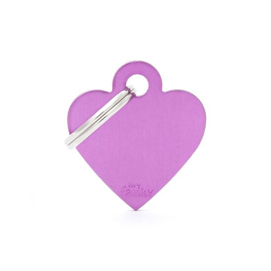 M&eacute;daille en forme de coeur mauve, petit format Image NaN