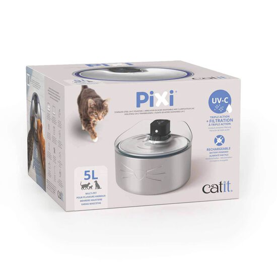 Abreuvoir sans fil PIXI en acier inoxydable avec clarificateur UVC, 5 L Image NaN