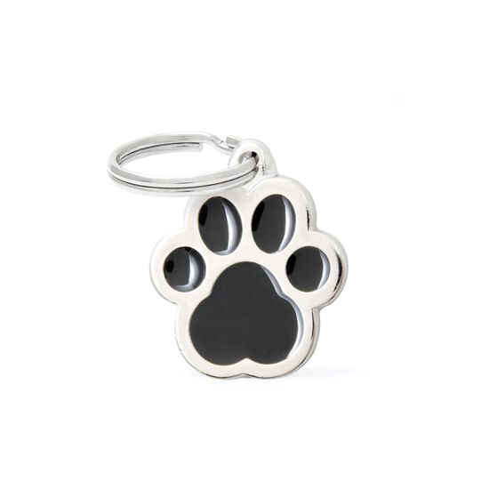 Paw Shaped Black I.D. Tag, Large Image NaN