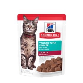 Wet food for adult cats, tender tuna dinner