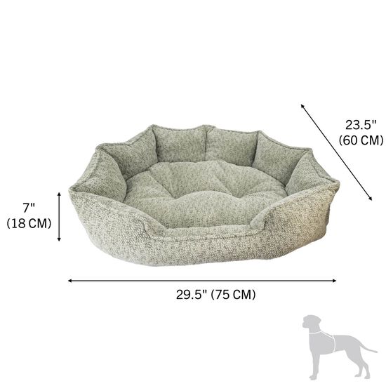 Lit rembourr&eacute; en tissu boucl&eacute; avec rebords Image NaN