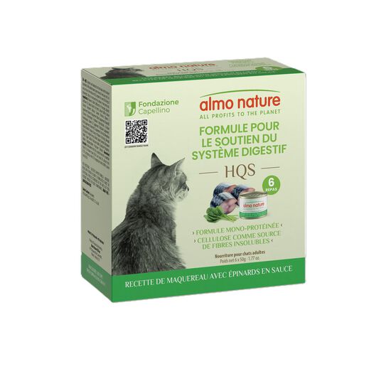 Nourriture humide recette de maquereau avec épinards en sauce formule soutien du système digestif pour chats Image NaN