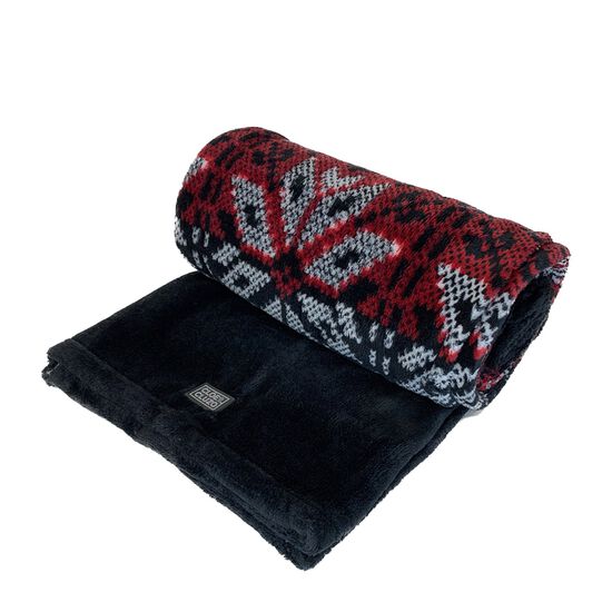 Dogs and cats blanket, red and black snowflakes Image NaN