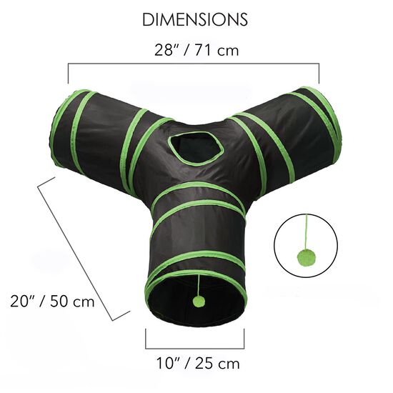 Three Way Cat Tunnel, green Image NaN