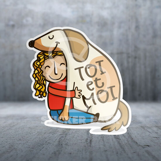 Autocollant citations de chien Toi et moi Image NaN