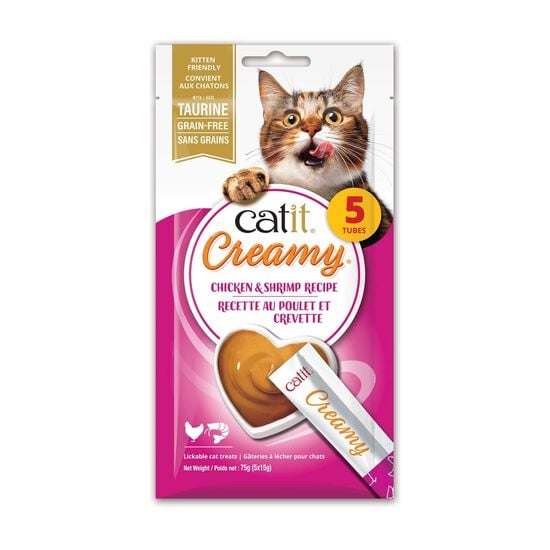 G&acirc;terie Creamy pour chats, poulet et crevette, paquet de 5 Image NaN