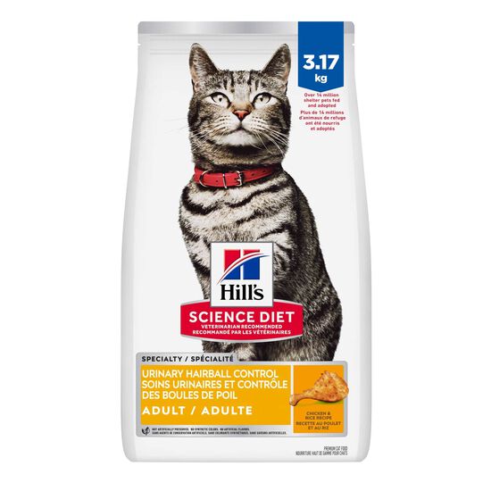 Nourriture sèche « Urinary & Hairball Control » au poulet pour chats adultes, 3,18 kg Image NaN