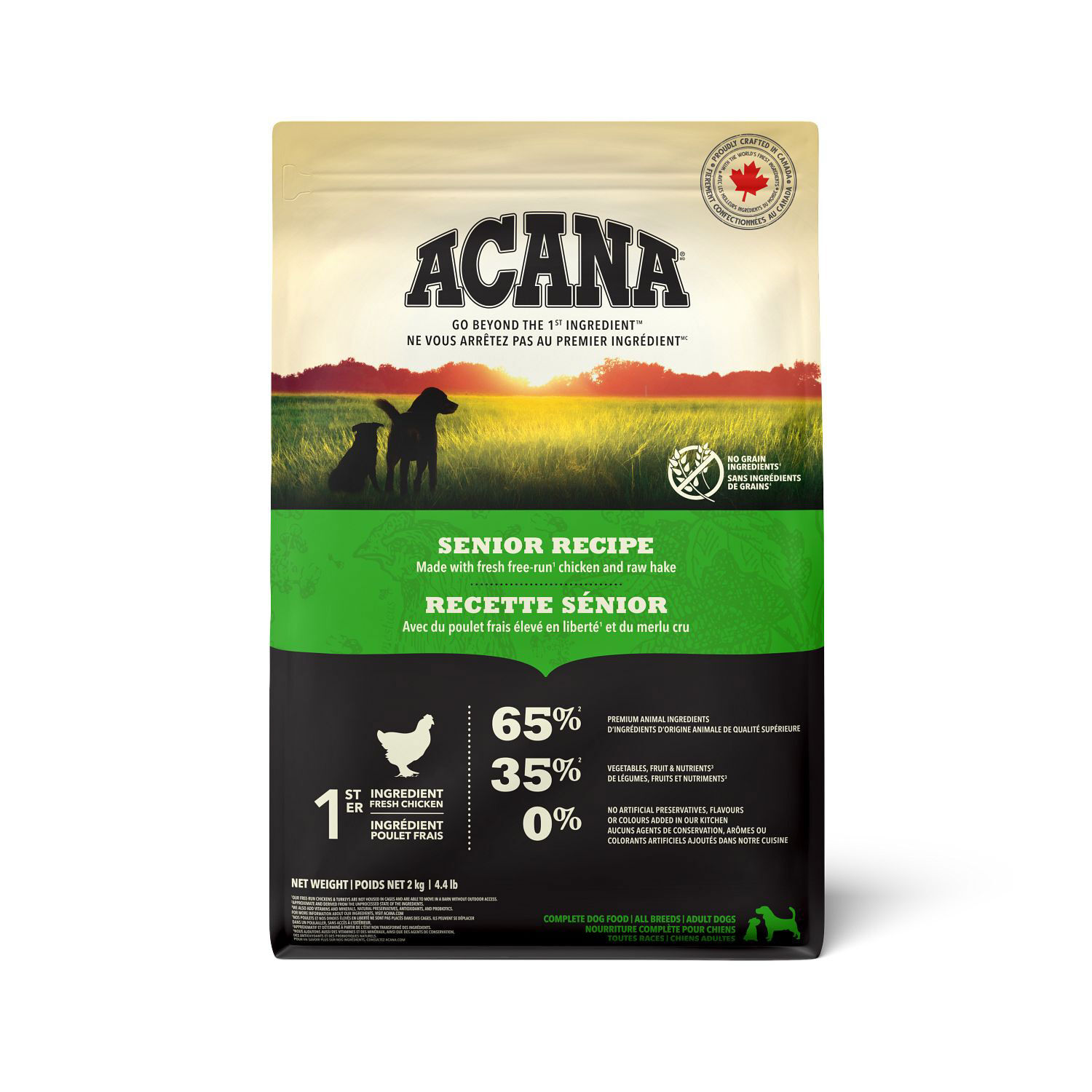 ACANA Senior Recipe ドライフード 2kg (2袋) Senior Dog Recipe Dry Food, 2 kg Acana | Mondou