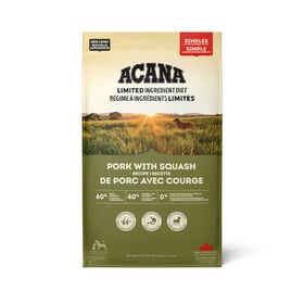Nourriture sèche recette au porc avec courge pour chiens, 10,8 kg