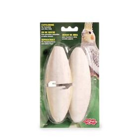 Large cuttlebone with holder for birds, twinpack