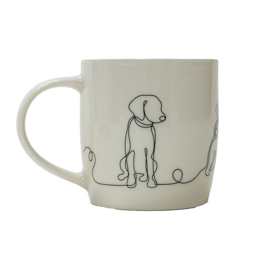 Tasse en porcelaine à motif linéaire, chien Image NaN