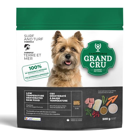 Nourriture crue déshydratée Grand Cru terre et mer pour chiens, 500 g Image NaN