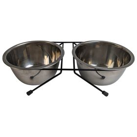 Double Stainless Steel Bowls