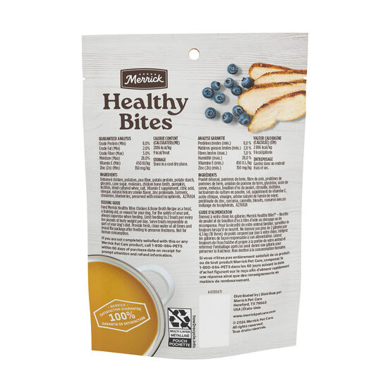 Healthy Bone Broth Bites Chicken Treats for Dogs, 454 g Image NaN