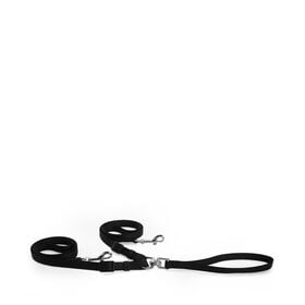 Black nylon double leash