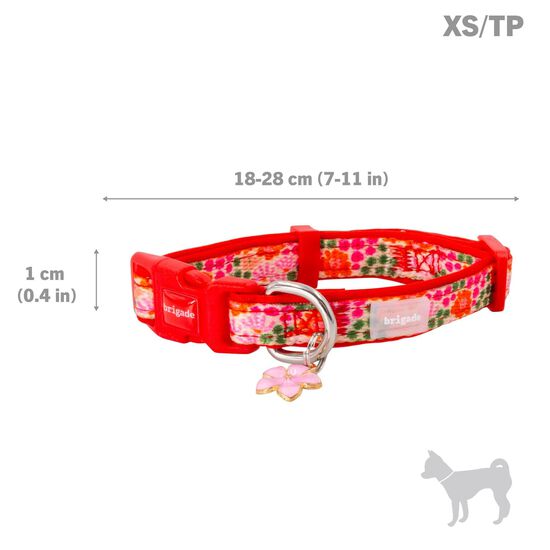 Mini collier nylon et neoprene avec breloque pour chiens, Fleurs d'Hawa&iuml; Image 3.0