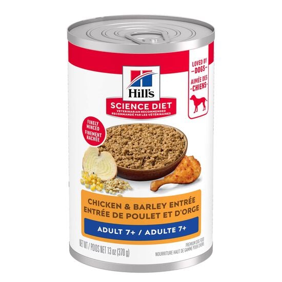 Entr&eacute;e de poulet et orge pour chiens adultes 7+, 370 g Image NaN