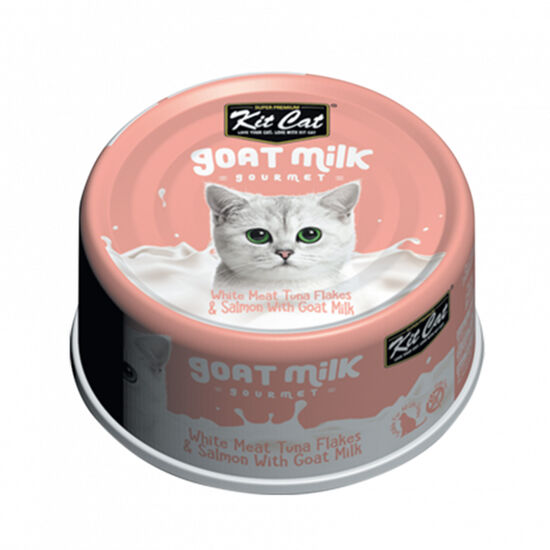 Goat Milk Gourmet White Meat Tuna Flakes & Salmon Wet Cat Food Image NaN