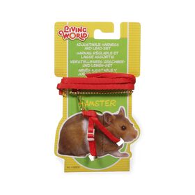 Hamster Adjustable harness and Lead Set - Red