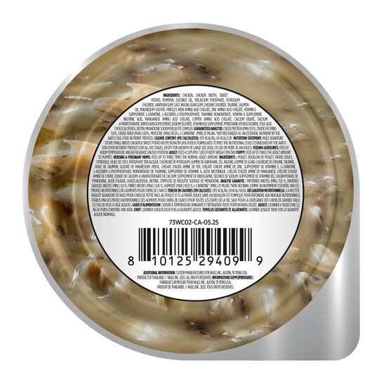 Rago&ucirc;t Signature sans grains au poulet et patate douce en bouillon pour chiens de petites races, 79 g Image NaN