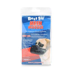 Black nylon muzzle for dog