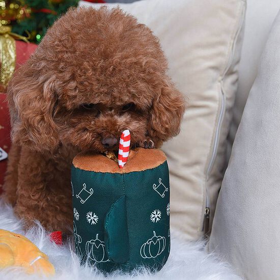 Jouet en peluche couineur latt&eacute; au pain d'&eacute;pices pour chiens Image 8.0