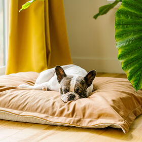 Coussin nuage faux cuir, beige