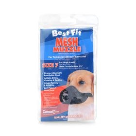 Black nylon muzzle for dog
