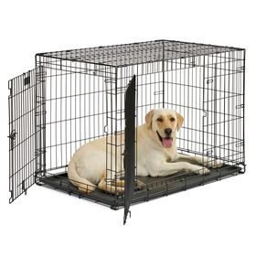Cage pliante &agrave; deux portes pour chiens