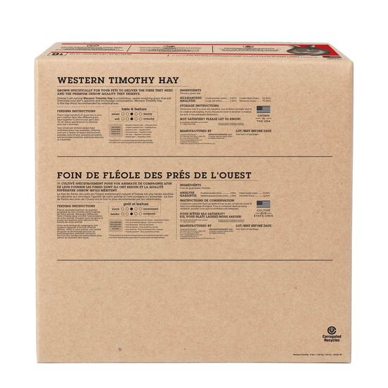 Foin Timothy occidental pour petits animaux, 4,08 kg Image NaN