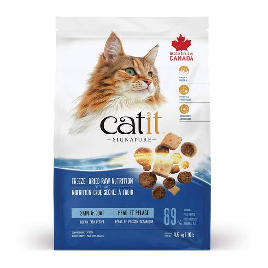 Signature Ocean Fish Freeze-Dried Raw Nutrition Skin & Coat for Adult Cats, 4.5 kg Image NaN