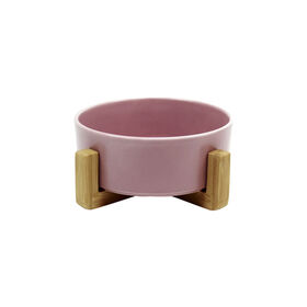 Elevated Bamboo Bowl, Pink