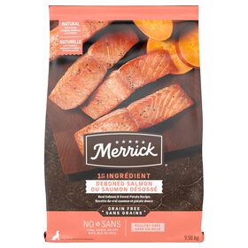 Nourriture s&egrave;che recette de vrai saumon et patate douce sans grains pour chiens
