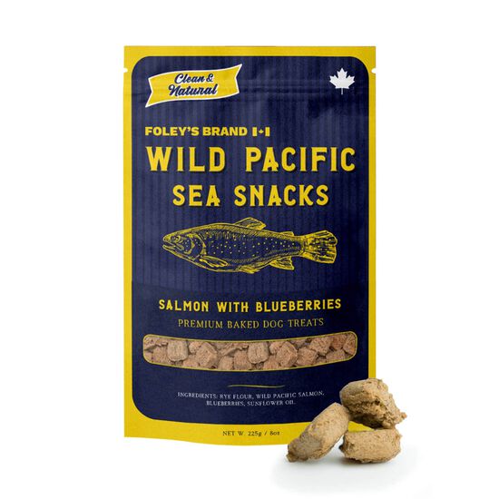 Salmon and Bluberries Wild Pacific Sea Snacks Treats for Dogs, 225 g Image NaN