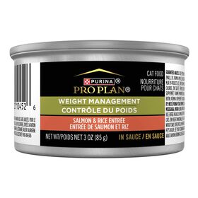 Entrée de saumon et riz spécialisée contrôle du poids pour chats, 85 g