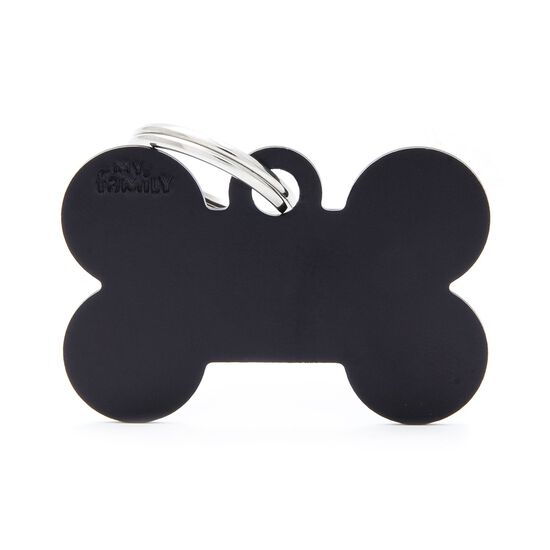 M&eacute;daille noire en forme d'os, grand Image NaN