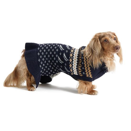 Robe-tricot jacquard à col montant pour chiens Image NaN