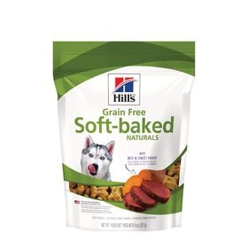 Grain free soft-baked naturals dog treats, with beef and sweet potatoes, 8 oz