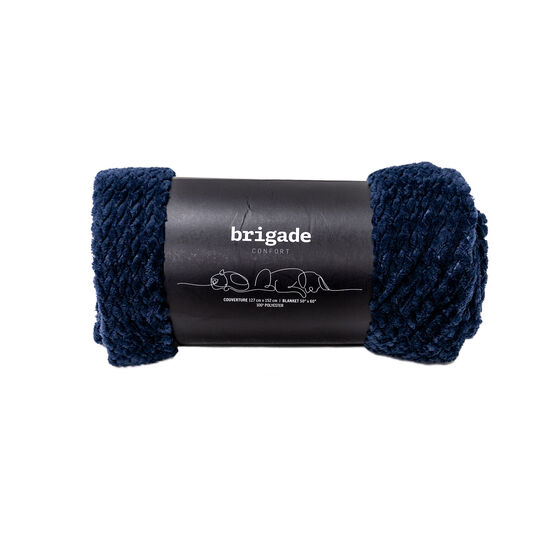 Couverture ultra douce en microfibre, bleu marin Image NaN