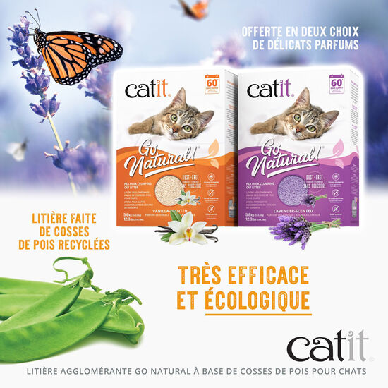 Go Natural! Pea Husk Clumping Cat Litter, Lavender Catit Mondou
