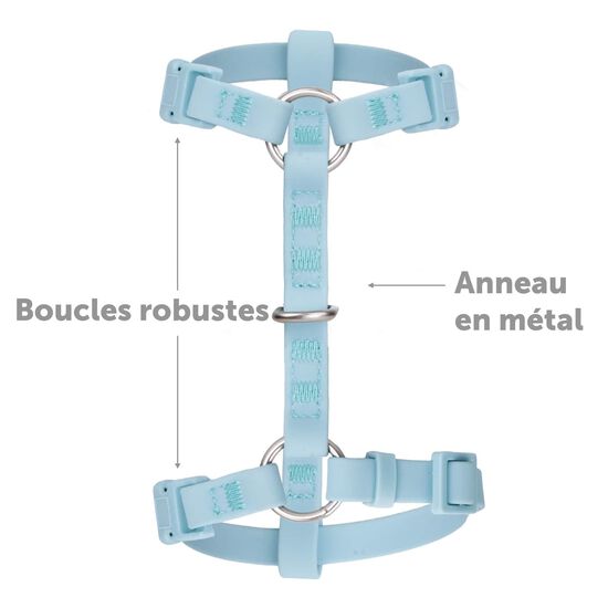 Ensemble de promenade en silicone pour petits chiens, Bleu glac&eacute; Image NaN