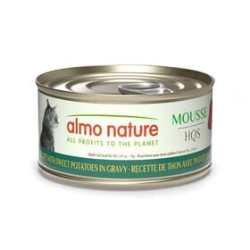 Mousse HQS thon avec patates douces en sauce pour chats