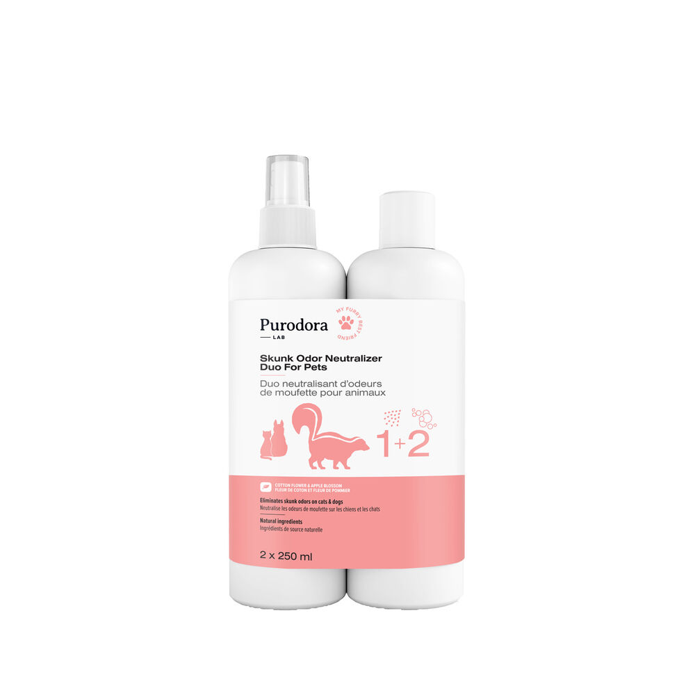 Skunk odor neutralizer duo for pets Purodora Lab Mondou