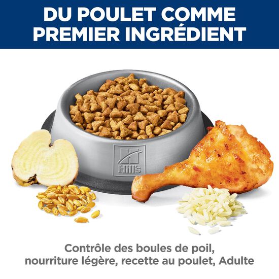 Nourriture légère sèche « Hairball Control » au poulet pour chats adultes, 7,03 kg Image NaN