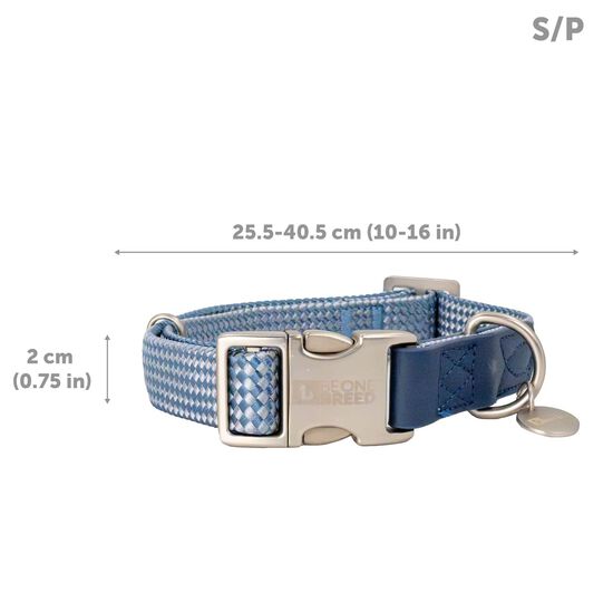 Luxury Woven Dog Collar, Navy Image 2.0