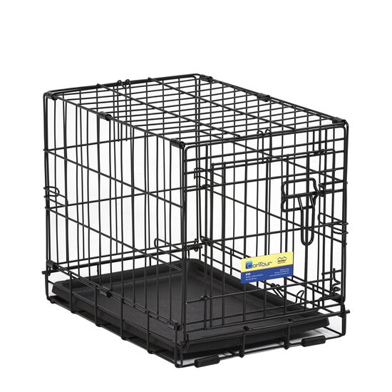 Double door dog crate with divider and pan Image NaN