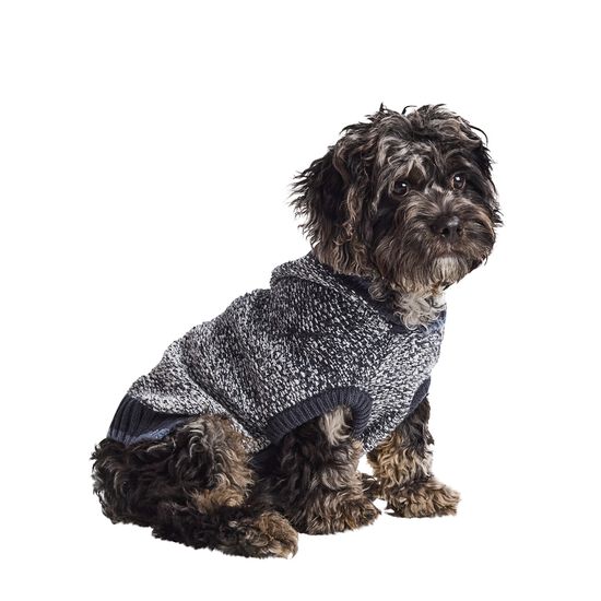 Blue Hooded Dog Sweater, Large Image NaN