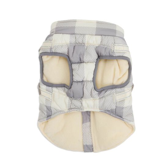 Manteau d'hiver &agrave; carreaux avec harnais ajustable int&eacute;gr&eacute; pour chiens Image NaN