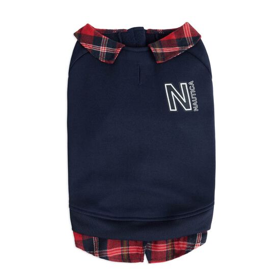 Molleton avec fausse chemise &agrave; carreaux int&eacute;gr&eacute;e pour chiens Image NaN